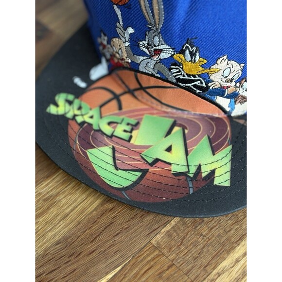 Looney‎ Tunes Space Jam Embroidered Hat Cap Snapback Blue Adult Flat Brim - Picture 5 of 8